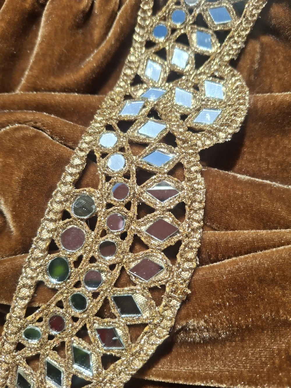 Handmade Boho Mirror Chain Belt Festival Party Sparkly Unique Art Jewelry
